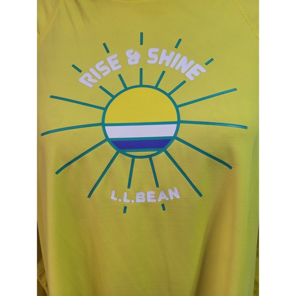 LL Bean Women's Long Sleeved Bright Yellow Shirt Size L Nylon Spandex Stretchy - Picture 8 of 8